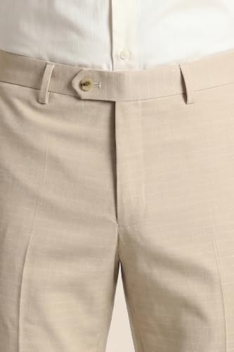 Image of Peter England Men's Slim Fit Mid Rise Premium Formal Stretchable Knit Super Trouser | Comfort Lycra | 360-Degree Stretch