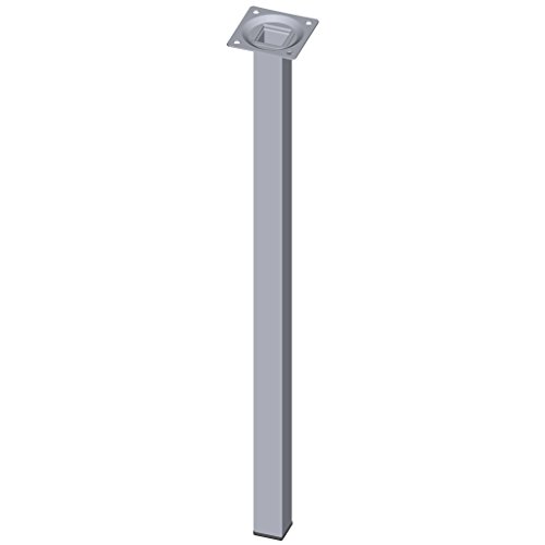 4 Stück Stahlrohrfüße eckig / Tischbeine / Möbelfüße / inkl. Anschraubplatte / L 50 cm / chrom / 4 Farben / 10 Abmessungen