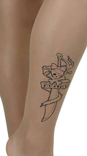 Image of ToBeInStyle Women's Sugar Skull Dia de los Muertos La Catrina Skeleton Bones Tights & Thigh High Stockings