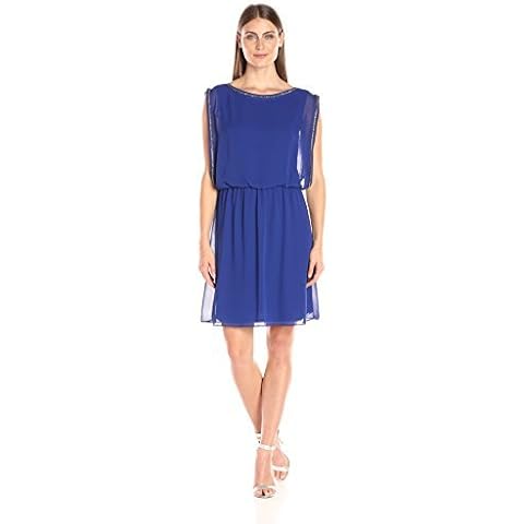 AGB Women's Contemporary Flattering Soft Style with Embellished Trim, Royal, 14 Cover