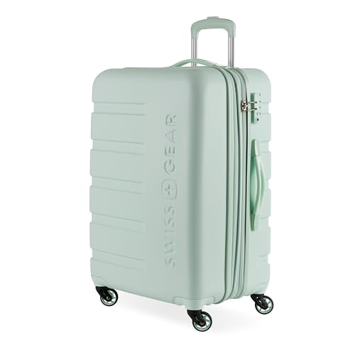 Image of SwissGear 7366, Clearly Aqua, Checked-Medium 23-Inch, Signature Hardside Expandable Luggage With Spinner Wheels