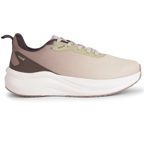 Image of Liberty Leap7x EVELSTER1E Men Sports Running Shoes - Beige & Grey | Comfortable and Durable Lace-Up Closure - Suitable for Lacing Walking, Gym, Jogging and Outdoor Shoes for Man - Cushioned Footbed