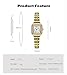 Gold Watches for Women Dainty Square Vintage Watches Luxury Ladies Diamond Accent Stainless Steel Bracelet Watch Business Casual Dress Analog Quartz Wrist Watch (1 Gold)