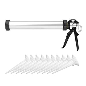 HGY 1pc Buis van het Aluminium Silicone Kitspuit 600ml Caulk Tool met 10 Nozzles