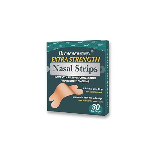 Upgraded Anti-Slip Nasal Strips for Breathing-Extra Strength Ergonomic Nose Strips,Nasal Strips for Snoring & Nose Strips for Better Breathing,Strong Adhesive Comfort Fit Improves Sleep (30 Pack)