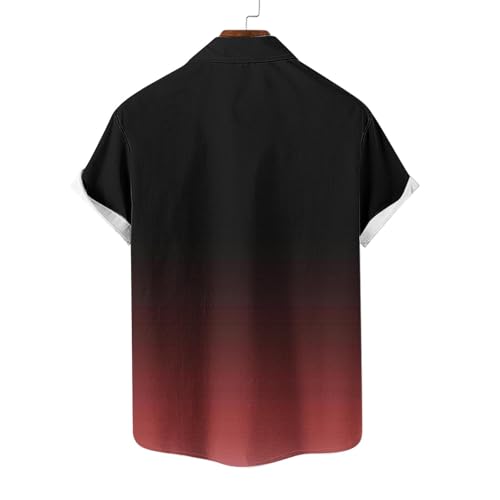 Xiaojmake Mens Hawaiian Shirt Casual Ombre Color Button Down Tshirt Loose Fit Button Up Dress Shirts Golf Beach Travel Shirt4