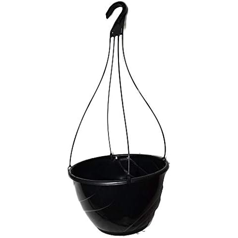 12" Diameter Black Plastic Deco Swirl Hanging Basket by Landmark Plastics (5) Cover