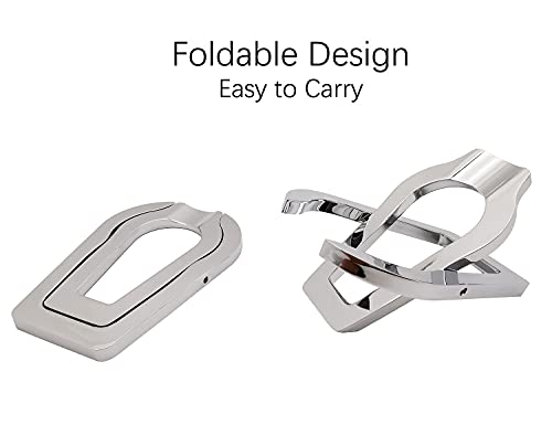 Tobacco Smoking Pipe Stand, Stainless Steel, Portable Foldable, Silver - 2 Pack #TOP1