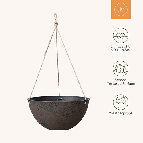 La Jolie Muse Large Hanging Planters - 13 Inch Flower Pots Outdoor Indoor, Hanging Garden Planters Set Of 2, New Iron Color #TOP2