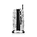 Heys Journey 3G Fashion Spinner, Lightweight and Durable, Expandable with A Glossy Protective Clear Coat, Comfortable Cushioned Grip and Side Handles, Men and Women, Black/White Map, Check-In 26-Inch