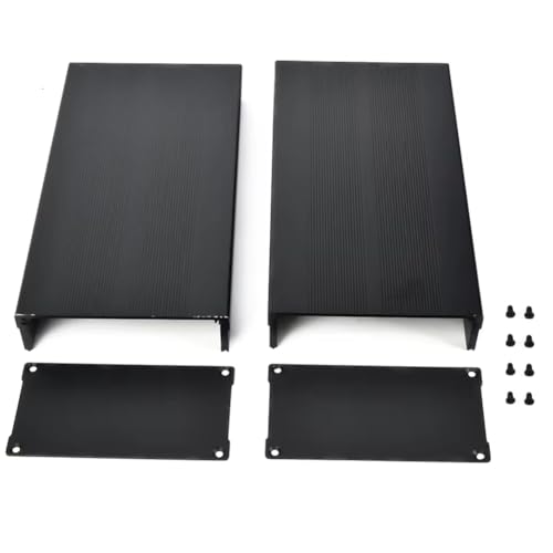 Caja de aleación de aluminio robusta 55x106x200mm texturizada negra 4