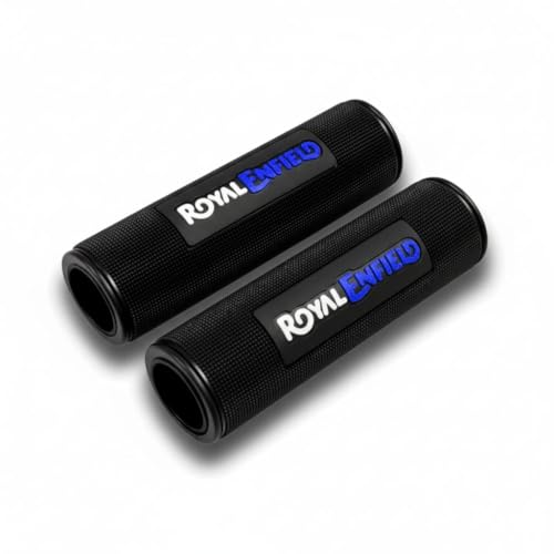 Image of EAZ Grip Covers for Royal Enfield Written, Universal for Royal Enfield Bikes, Set of 2pc (Blue)