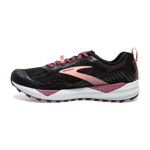 Brooks Women's Cascadia 15 Trail Running Shoe - Black/Ebony/Coral Cloud - 5 Medium