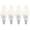 GIOVAR LED Candelabra Light Bulb 60 Watt Equivalent, 4000K Natural White, Light Bulbs for Chandelier, E12 Small Base, 120V, B10, Non-Dimmable, Pack of 4