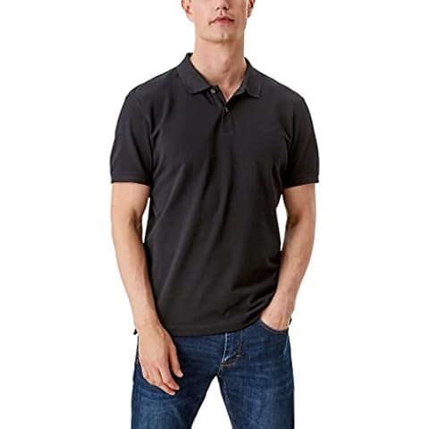s.Oliver Men's Black AOP Polo Shirt Cover