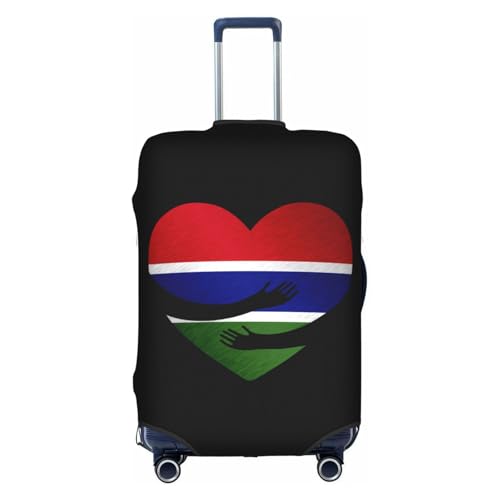 Travel Luggage Cover Gambia Gambian Flag Heart Fashion Washable Baggage Suitcase Protector Fit For Luggage Large