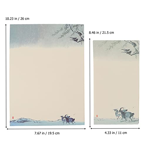 STOBOK 10 Sets Kit de Papel Carta Escrita de Papel Com Envelope Estilo Chinês Pintura A Tinta De Cor