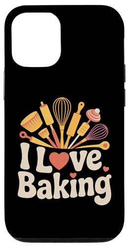 I Love Baking泡立て器 麺棒 カップケーキディライト スマホケース iPhone 12/12 Pro 用