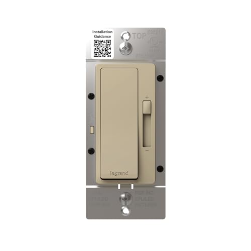 Image of Legrand Radiant 150W LED Dimmer Light Switch 3-Way Rocker Ivory 1 Pack
