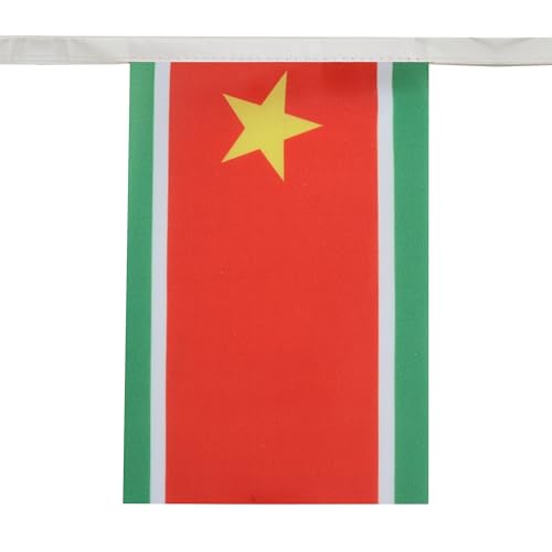 Image of AZ FLAG Guadeloupe Independentist 6 meters BUNTING Flag 20 flags 9'' x 6'' - Guadeloupean STRING flags 15 x 21 cm
