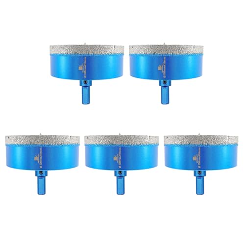Dry Diamond Core Drill Bit with Pilot Bit - 4" Diamond Tile Hole Saw with Triangle Shank for Porcelain Tile Ceramic Stone Granite Marble(5pcs)
