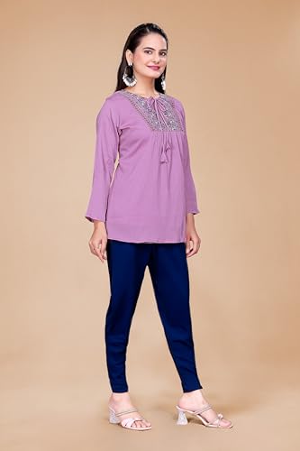 Image of Women's Casual Floral Printed Shirt | Button-Down Collar Three-Quarter Sleeve Top | Stylish Trendy Printed Shirt for Women | Relaxed Fit Cotton Shirts | Western Style Tops