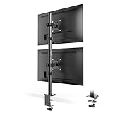 WORLDLIFT モニターアーム 上下2画面 縦 デュアル ロングポール ディスプレイアーム 17~32インチ対応 耐荷重各9kg 多角度調節