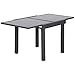 Outsunny Table Extensible de Jardin Grande Taille dim. dépliées 160L x 80l x 75H cm alu métal époxy Gris foncé Plateau Verre trempé Noir