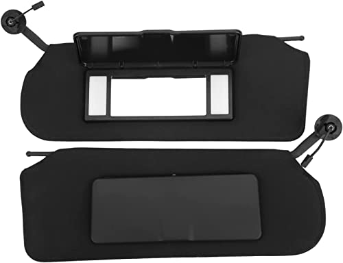 Pair Sun Visor Replacement with LED Light Compatible with 1997 1998 1999 2000 2001 2002 2003 2004 Chevrolet Corvette C5 Replace 10442033 10442034 Driver Left Side + Passenger Right Side (Black)