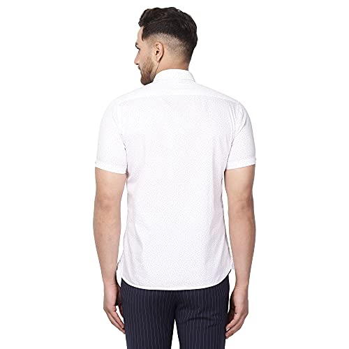 Image of blackberrys Men's Slim Fit Shirt (ES-SP-PR-Shine-HS # White 46)
