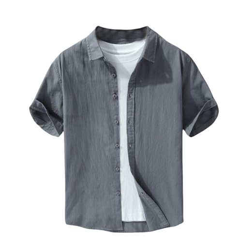 Chemise d'été minimaliste en coton homme coupe ample et décontractée