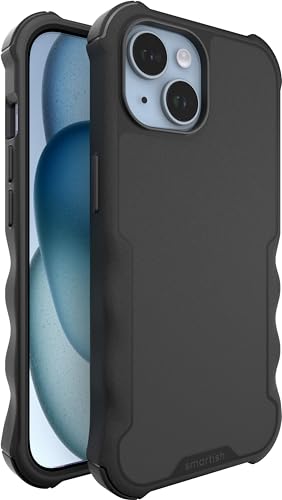 Smartish iPhone 15 Protective Magnetic Case - Gripzilla Compatible with MagSafe [Rugged + Tough] Heavy Duty Grip Armored Slim Cover w/Drop Tested Protection for Apple iPhone 15 - Black Tie Affair