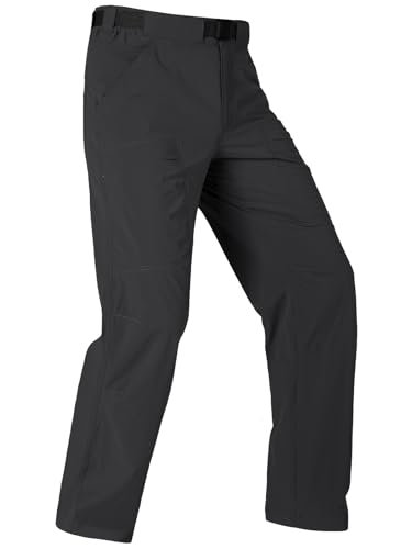 FREE SOLDIER Men's Outdoor Cargo Hiking Pants with Belt Lightweight Waterproof Quick Dry Tactical Pants Nylon Spandex