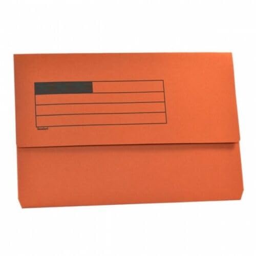 Foolscap Document Wallets 285gsm, Assorted Colours, Pack of 10 Folders (Orange) โ image 1