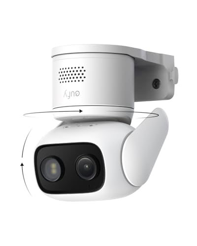 eufy Überwachungskamera C31 kabelgebunden Außen & Innen 360-Sicht mit Schwenken/Neigen Farbnachtsicht KI-Erkennung Mensch/KFZ/Tier/Weinen Dual-Antenne lokaler Speicher ohne ABO 24/7-Videos