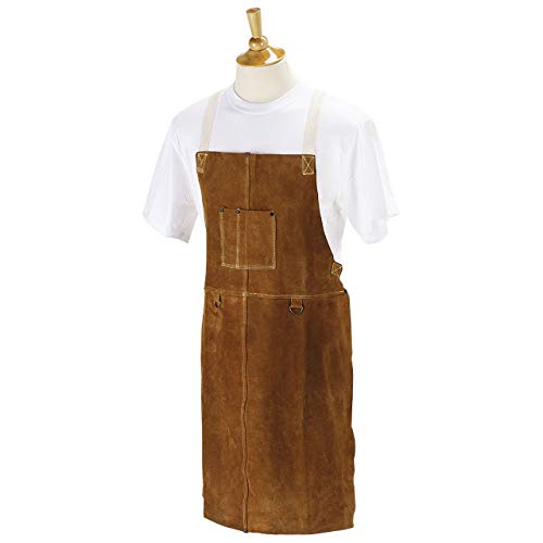 Revco 36A Apron, Side Split Cowhide Welding Bib, Brown