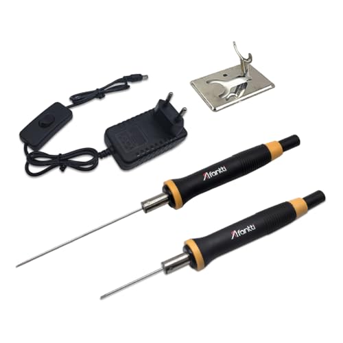 Afantti Cortador de Espuma Eléctrico Pluma Cortadora de Alambre Caliente | Temperatura Másalta | 2 Aguja | Mango Térmico Aislante | para Láminas de Poliestireno Herramienta de Corte