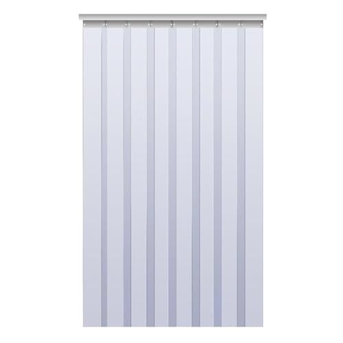 Sxlawesom Cortina de plástico para puerta, tiras de PVC transparente y lisas para puertas de cámaras frigoríficas, almacenes y garajes.(10pcs 1.5x2.4m)
