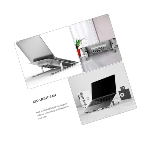 Soporte para notebook ventilado con ventilador LED ajustable miniatura 2