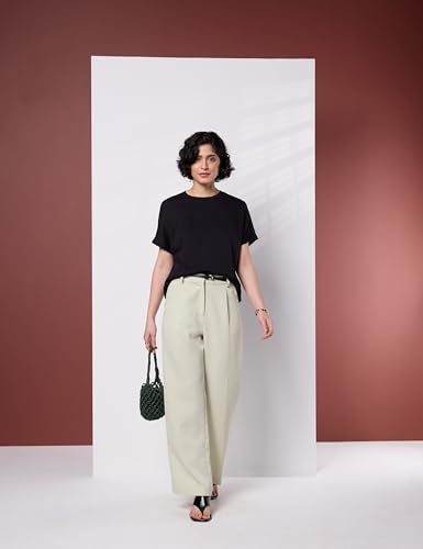 Image of Symbol Premium Women's Oversized Cotton Cropped T-Shirt (Stylish | Super Soft | Round Neck | Solid) (Available in Plus Sizes)