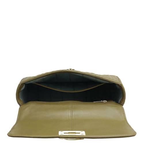 Image of Da Milano Women's Leather Shoulder Bag - Olive