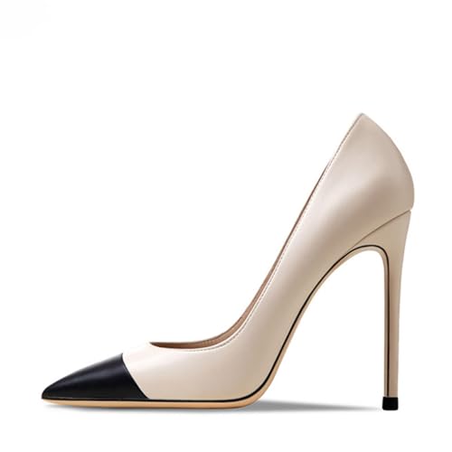 Mixed Colors Elegant Women's Fashion Ponited Toe High Heels, Sweet Large Size Concise Stiletto Pumps for Party, Banquet and Weding,5.5,Nude2
