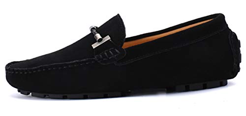 Santimon Mens Driving Penny Loafers Suede Moccasins Slip On Casual Dress Boat Shoes3