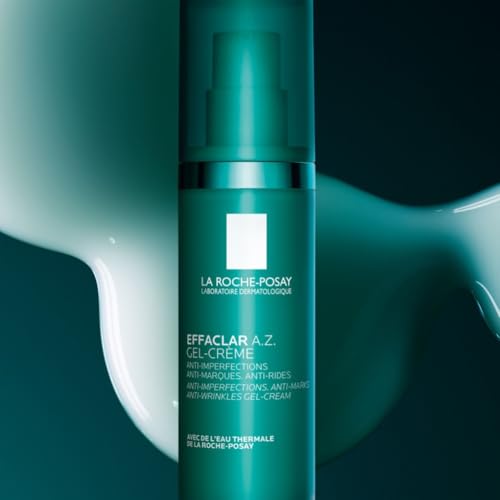La Roche-Posay - Effaclar A.Z. - Gel-crème - Crème Hydratante Visage Quotidienne - Crème Anti-Rides, Anti-Imperfections, Anti-Marques - Acide Salicylique et Acide Hyaluronique - Peaux Grasses