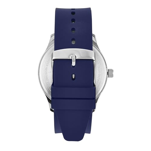 Image of Helix by Timex Analog Watch for Man with Blue Round Dial & Blue Silicone Strap Band Water Resistant Men's Wrist Watches - TW043HG22