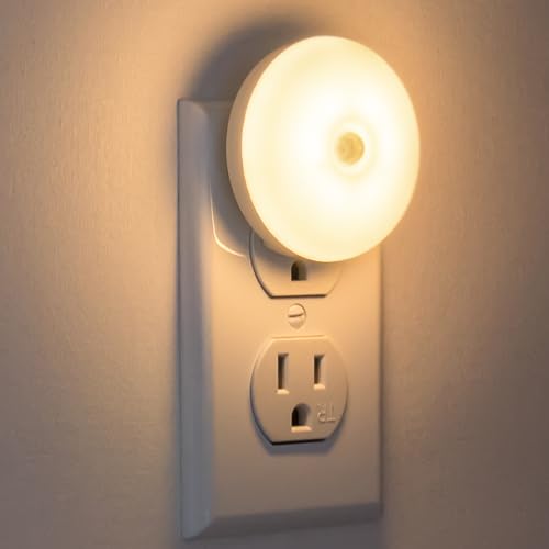 Image of Motion Sensor Night Light, 2 Pack Motion Activated Night Light Plug in, Automatic ON OFF, 3200K Warm Hue, LED Nightlights Plug into Wall, for Bathroom, Kitchen, Bedroom, Kids room, Hallway, Stairway