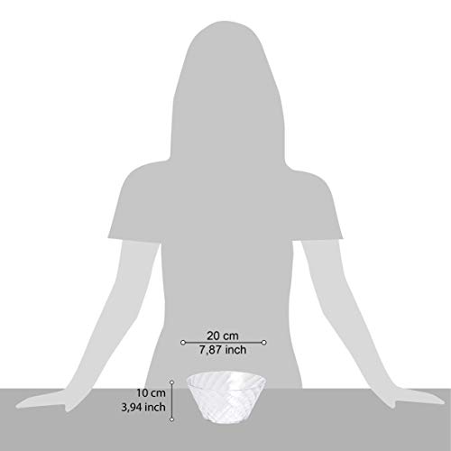 Omada Design 7,87 inch Diameter Salad Bowl Made of Acrylic with a Diamond Effect, Easily Stackable and Dishwasher Safe, Transparent - Image 3