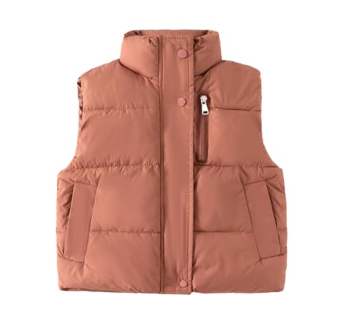 Irsutey Toddle Boys Girls Stand Collar Down Vest Outerwear Lightweight Warm Sleeveless Puffer Jacket Coat with Pockets