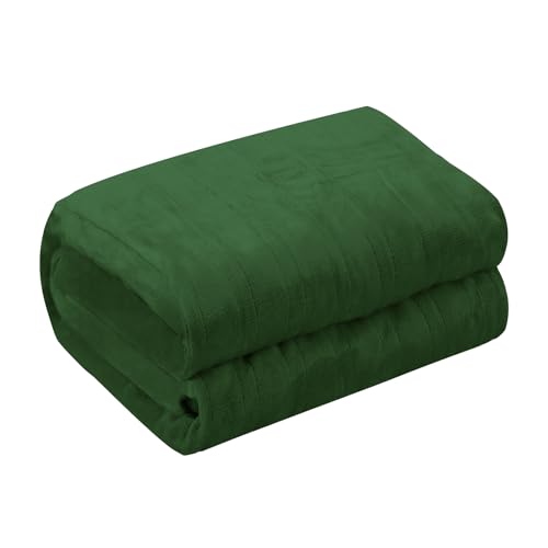 Electric Heated Blanket Queen Size 84"x 90",Dual Control Super Cozy Soft with 5 Heat Levels & 10 Hours Auto Off, Home Office Use & Machine Washable,Green