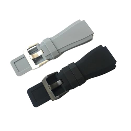 Bracelet montre caoutchouc gris 24mm pour Bell & Ross BR01 BR03